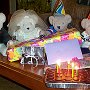 This was a special day, a special party, with special friends. Theodore celebrated his sixth birthday (May 6th), Tilly-Bear her fifth birthday (May 10), and their friends, Mr. and Mrs. Bear, their sixth wedding anniversary (May 15th), 