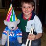 Theodore, shown here with his friend Christopher, got a set of garden tools - spade, shovel and rake - that were just his size.