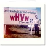 The WHVW sign in the parking lot on Violet Avenue.