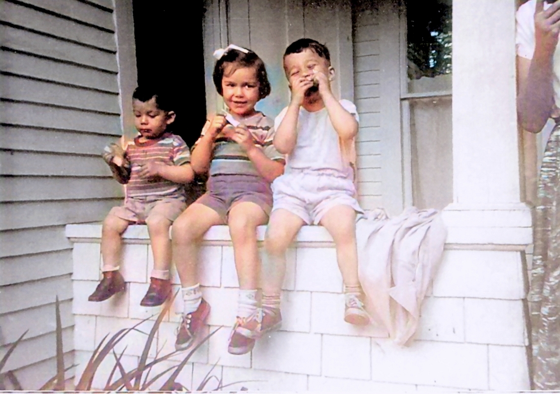 1954a-Bernard, Dianne, Laurent June 1954-sp (Colorized)