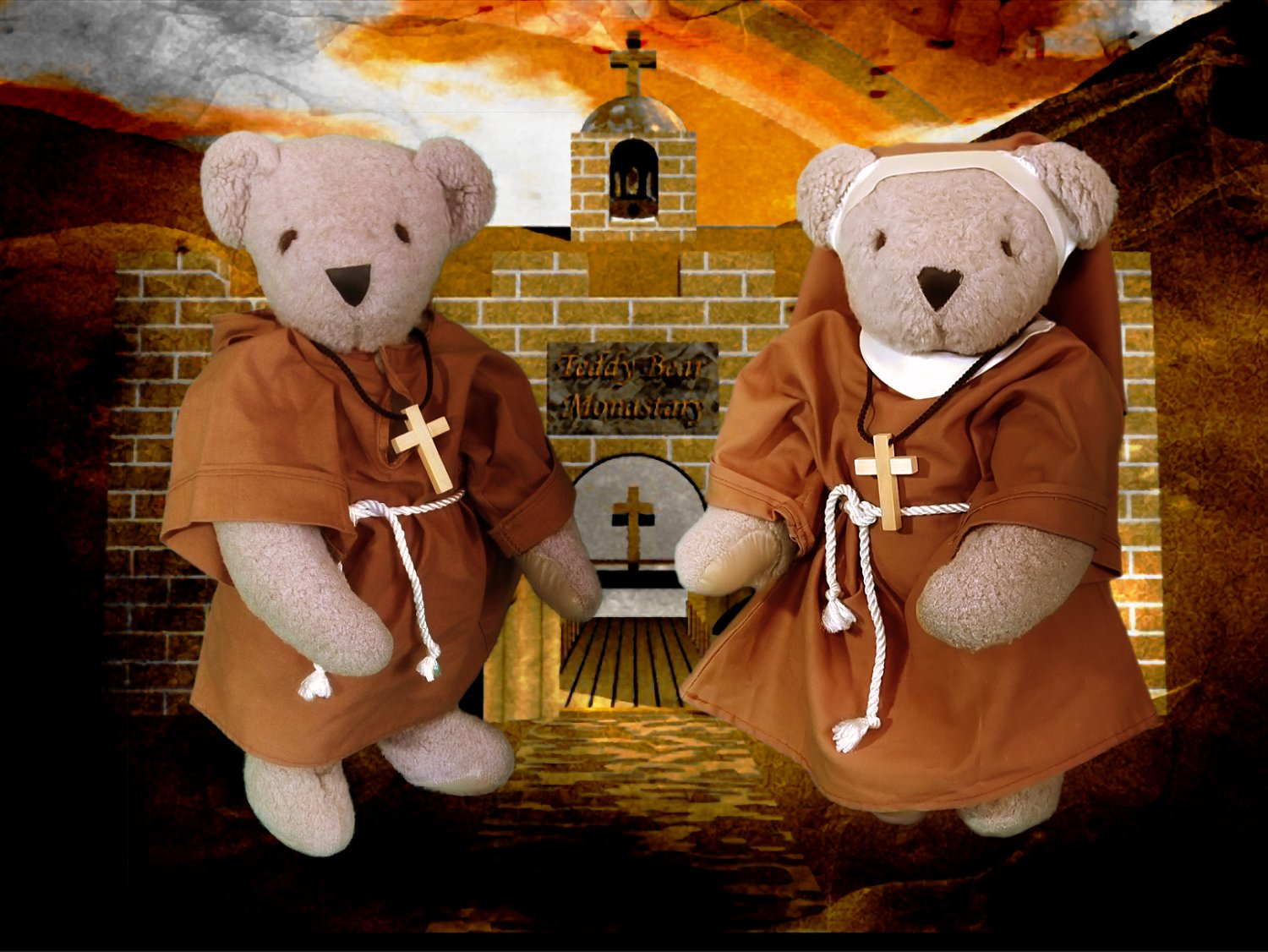 Teddy Bear Monastery on Fire