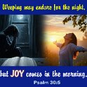 At night we may cry, but when morning comes we will celebrate.